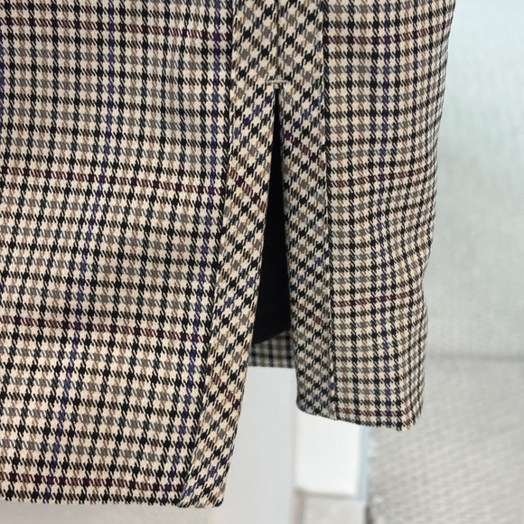 Ann Taylor Plaid Pencil Skirt - Neutral Tan/Cream/Black Size 00P - Picture 8 of 12